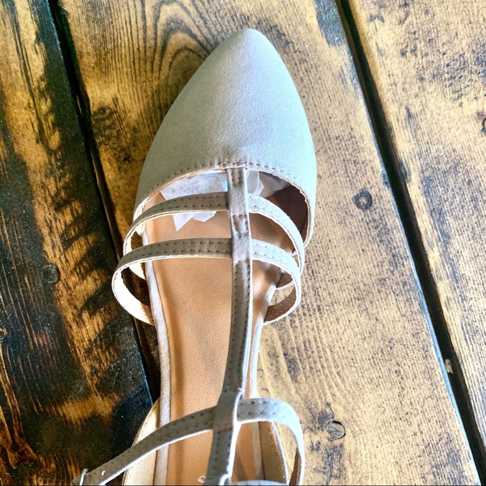 Nib Taupe Suede Pointed Toe Flats & Ankle Straps - image 7